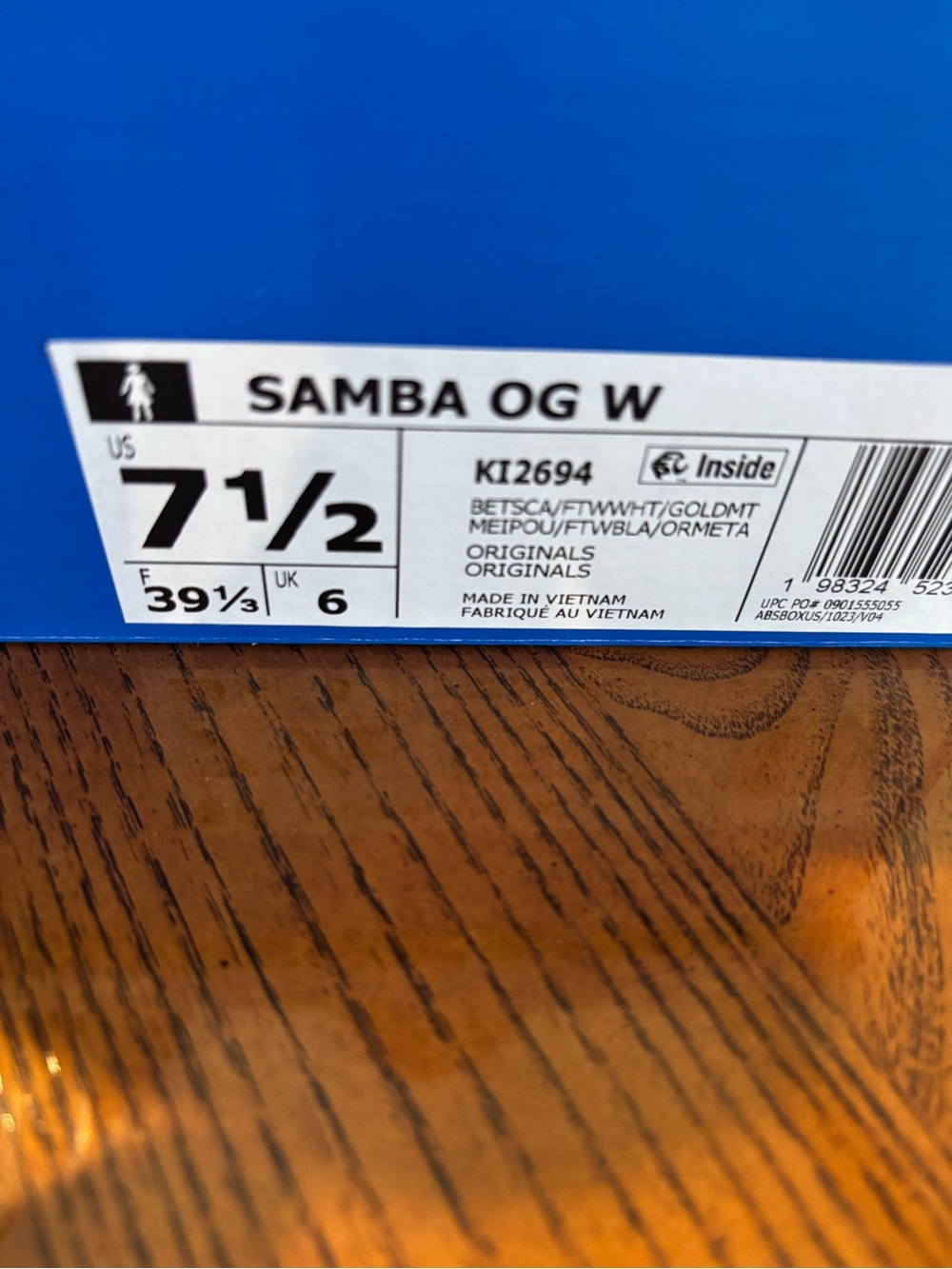 Adidas Samba Better Scarlet/White/Gold with gum buttom sole 7.5 Women NIB! - Picture 6 of 6